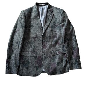Edge By WD-NY Men’s Grey Floral Blazer Size Medium EUC